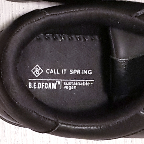 Call It Spring Black Leather Sneakers Size US 11 - Picture 4 of 4